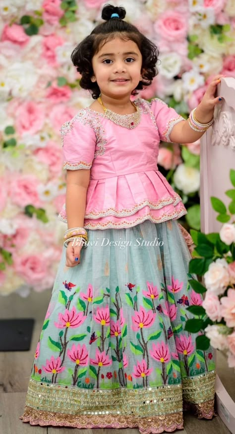 Kids Lehanga Blouses Designs, Pattu Langa Designs For Kids, Baby Langa Blouse Designs, Pattulanga Designs, Baby Girl Langa Blouse Designs, Baby Pattu Langa Designs, Pattu Langa Blouse Designs For Kids, Kids Pattu Langa Blouse Designs, Kids Langa Blouse Designs