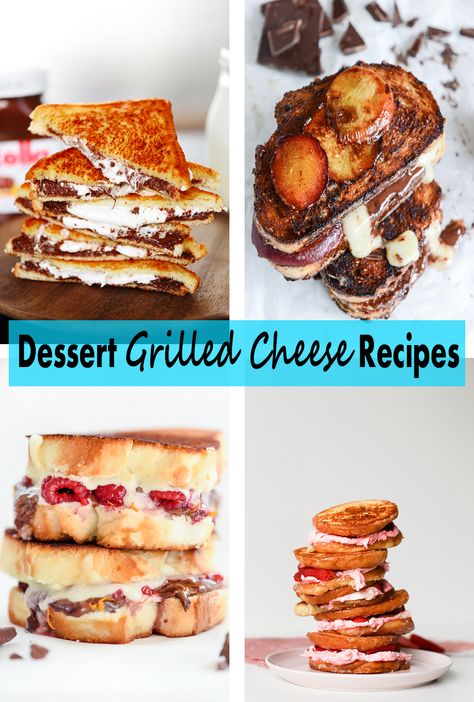 Dessert Grilled Cheese Recipes Grilled Cheese Food Truck, Food Truck Desserts, Fancy Grilled Cheese, Dessert Sandwich, Craving Sweets, Grilled Desserts, Peanut Butter Oatmeal Cookies, Dessert For Two, Grilled Cheese Recipes