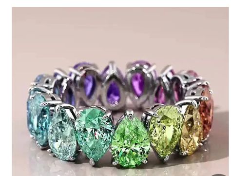 Jewelry Animation, Eternity Engagement Band, Sapphire Eternity Ring, Rainbow Sapphires, Multi Gemstone Ring, Oval Cut Engagement Ring, Stackable Wedding Bands, Sterling Silver Wedding Band, Color Rainbow