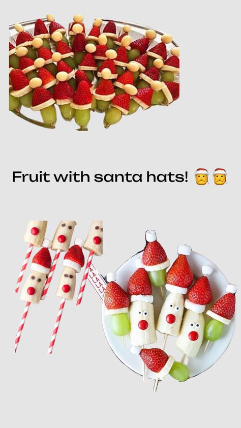 Fruit with santa hats! <3 Santa Hats, Santa Hat, Fruit, Hats