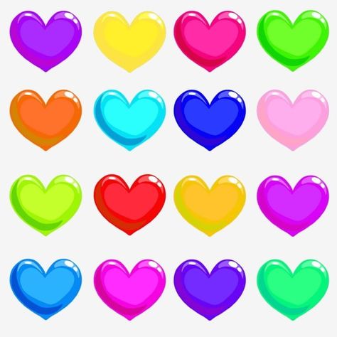 Hologram Colors, Hearts Png, Heart Clipart, Gel Nail Polish Colors, Rainbow Clipart, Web Design Marketing, Colorful Hearts, Rainbow Hearts, Heart Background