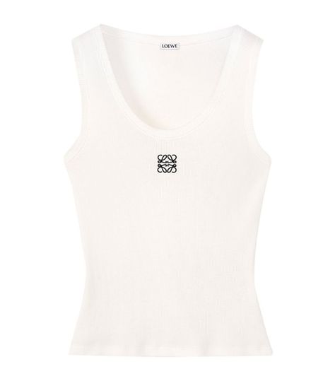 Shop or share your style of the product on ModeSens! Renowned for its elevated basics, LOEWE presents this tank top as a great alternative to your casual T-shirts. Designed with a stretch-infused cotton blend, this minimal silhouette embodies preppy luxury, and it's all thanks to the brand's Anagram adorning the chest. ,How to wear Harrods: Style with a pair of sweatpants and heeled sandals. , Loewe Tank Top, Mode Aesthetic, Preppy Luxury, Feelings Chart, Png Clothes, Loewe Anagram, Sweatpants Outfit, Elevated Basics, Dream Clothes