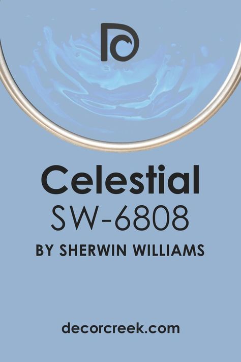 Celestial Paint SW 6808 Color by Sherwin-Williams Sherwin Williams Resolute Blue, Resolute Blue Sherwin Williams, Blue Paint Color Palettes, Blue And White Living Room, Moonlit Sky, Celestial Blue, Bodies Of Water, Blue Paint Colors, Paint Color Palettes