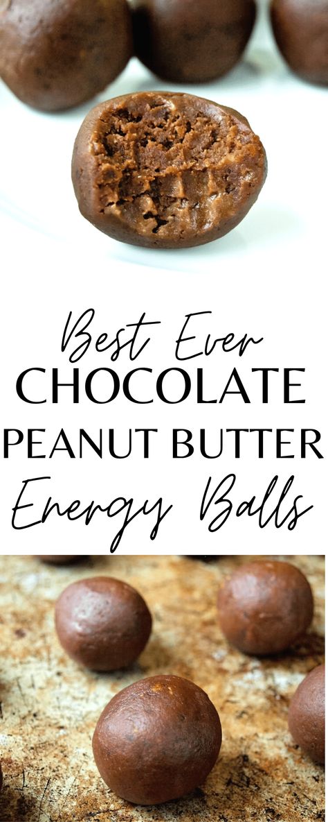 Chocolate Peanut Butter Energy Balls Black Bean Energy Balls, Oatballs Recipe, Double Chocolate Energy Balls, Dark Chocolate Peanut Butter Balls, Black Bean Protein Balls, Snickers Energy Balls, Protein Balls For Kids, Gluten Free Energy Balls, Power Balls Recipe