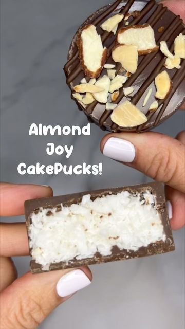 Dessert Pops, Cake Pucks, Almond Joy Bars, Chocolate Covered Treats, Almond Joy, Healthy Side, Unsweetened Coconut, Coconut Recipes, Gym Membership