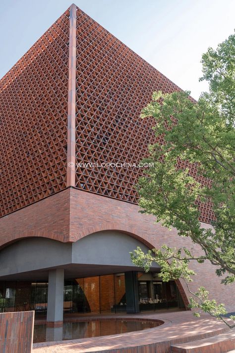 Customized Terracotta Bricks For TIC Art Center by LOPO Terracotta | Archello Terracotta Architecture, Terracotta Landscape, Clay Pavers, Yellow Office, Island Town, Restaurant Concept, Colour Combos, Brick Facade, Urban Fabric