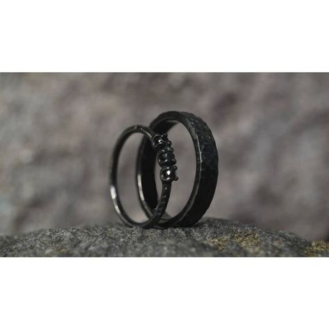 Simple Black Engagement Rings, Dark Wedding Rings, Urban Ring, Wedding Ring Black Diamond, Black Silver Wedding, Marry Someone Who, Edgy Rings, Black Wedding Ring, Wedding Ring Black