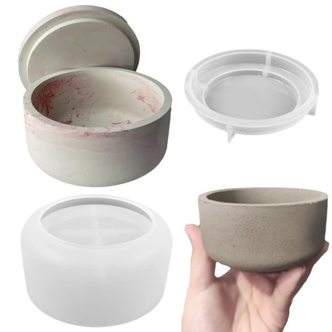 PRICES MAY VARY. 【Widely Used】LSLEVA silicone concrete molds are made of good quality silicone material, durable and reusable, easy to demould. It is suitable for epoxy resin molds, clay molds, concrete molds, cement molds, plaster molds, etc. 【Excellent Product Quality】LSLEVA resin mold is made of high quality silicone, which is flexible, reusable and not easily deformed. It is also easy to clean and demold. The finished product is very smooth. 【Package Included】1*candle jar mold and 1*lid mold Cement Candle Holders, Candle Vessels, Cement Candle, Cement Molds, Candle Crafts Diy, Diy Storage Boxes, Candle Making Molds, Concrete Candle, Candle Jar