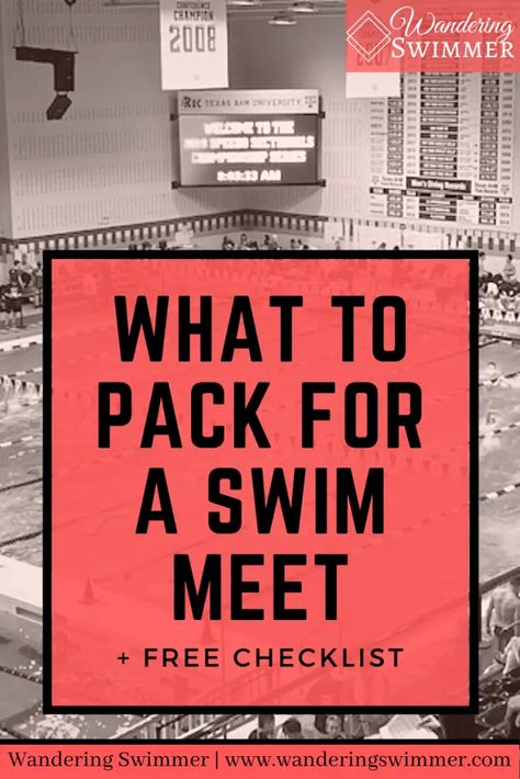 Knowing what to bring to a swim meet is half the battle when it comes to competition time. Getting your bag ready the night before a swim meet should become a habit. It will take a few times to know what you need and don’t need. However, once you know what to bring to a swim meet, you’ll feel more confident on meet day. Swim Meet Checklist, Swim Meet Packing List, What To Bring To A Swim Meet, Swim Meet Essentials, Swim Coach Gift Ideas, Swim Team Mom, Pull Buoys, Team Meal, Swimming Drills