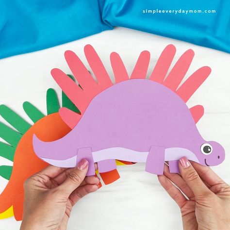 Fun Crafts For Kids - Handprint Stegosaurus Craft Handprint Stegosaurus, Stegosaurus Craft, Toddler Craft, Fun Crafts For Kids, Easy Paper Crafts, Toddler Crafts, Vimeo Logo, Paper Craft, Fun Crafts