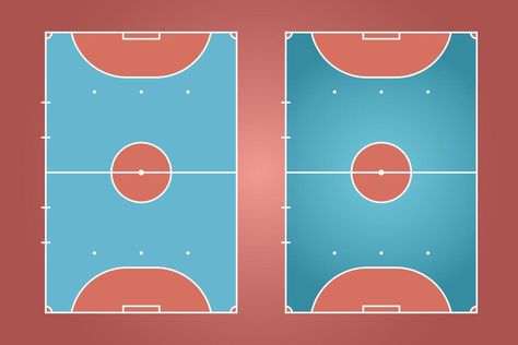 design plano de campo de futsal, ilustração gráfica de campo de futebol, vetor de quadra de futsal e layout. Futsal Court, Football Field, Flat Design, Graphic Illustration, Layout, Football, Design, American Football, Graphic Illustrations