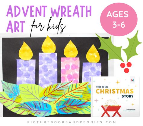 Advent Wreath Art for Kids - Advent Art Projects, Catholic Advent Wreath, Season Of Advent, Advent Art, Hope Crafts, Candle Template, Advent Crafts, Christmas Advent Wreath, Advent For Kids