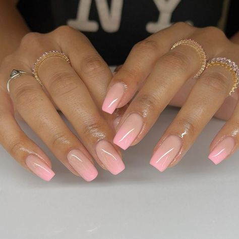 Classy Pink Ombre Nails, Colorful Pastel Nails, Structured Gel Manicure, Structured Manicure, Pastel Nail Colors, Pastel Pink Nails, Pink Tip Nails, Coffin Nails Ombre, Pink Nail Art Designs