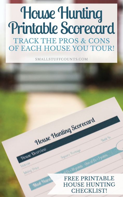 Need to remember to make a house hunting checklist! Love this idea of a house hunting printable scorecard to keep track of the pros and cons of each house we tour. #househunting #movingtips Hunting Checklist, Home Safety Checklist, House Hunting Checklist, Safety Checklist, Hunting Diy, Deer Hunting Tips, Hunting Tips, Printable Checklist, Turkey Hunting