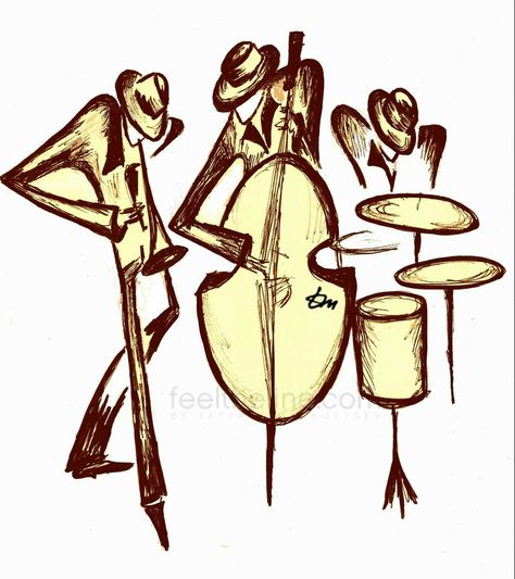 the #band #newartwork #musicband #music #jazz Jazz Band Drawing, Jazz Animation, Musical Sketches, Music Sketches, Band Sketch, Jazz Drawing, Jazz Tattoo, Jazz Music Art, Watercolor Music