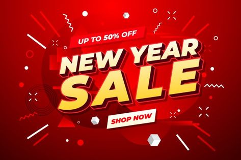 New year sale banner. Premium Vector | Premium Vector #Freepik #vector #background #banner #brochure #flyer New Year Sale Design, New Year Sale Banner, New Year Sale, New Year Special, Website Banner, Work Safety, Sale Banner, New Years Day, New Years Sales