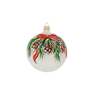 Make your tree a cherished collection of handcrafted treasures with the beautifully handpainted Pinecones Garland Ball Ornament. VIETRI Pinecones Garland Ornament - Ornaments & Tree Decor in Brown;white;green;red | Size 4" H X 4" W X 4" D | Perigold Handpainted Christmas Ornaments, Pinecone Garland, Painted Christmas Ornaments, Painted Ornaments, Hand Painted Ornaments, Xmas Ornaments, Ball Ornaments, Tree Decor, Christmas Balls