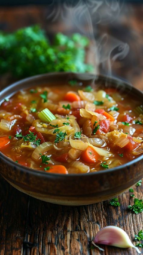 Transform Your Dinner With This Easy Cabbage Soup Recipe Spicy Cabbage Soup, Recipes With Cabbage, Cabbage Soup Recipe, Red Cabbage Soup, Detox Soup Cabbage, Easy Cabbage Soup, Cabbage Vegetable, Cabbage Stew, Cabbage Casserole Recipes