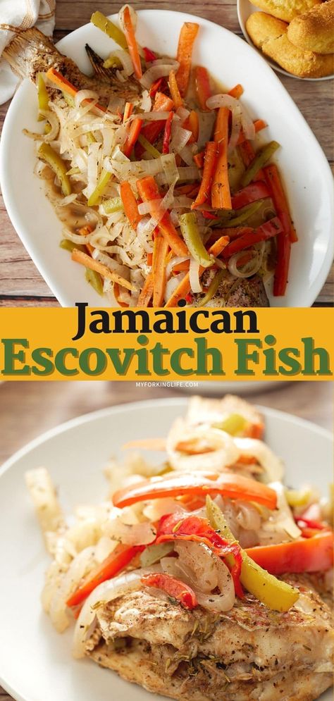 Fish Recipes Caribbean, Jamaican Fried Fish Recipes, Jerk Snapper Recipe, Fish Escovitch Jamaica, Jamaican Fish Escovitch, Snapper Fish Recipes Jamaican, Jamaican Fried Red Snapper Recipes, Red Snapper Escovitch, Jamaican Snapper Recipes