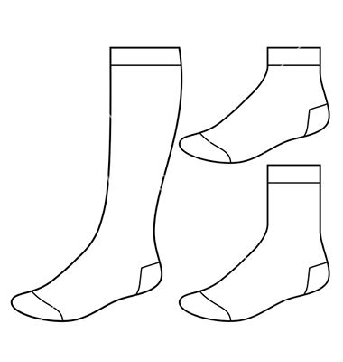 Sock Drawing Reference, Cartoon Socks Drawing, Socks Technical Drawing, Socks Art Drawing, Socks Drawing Sketches, How To Draw Socks, Socks Sketch, Socks Template, Sock Template