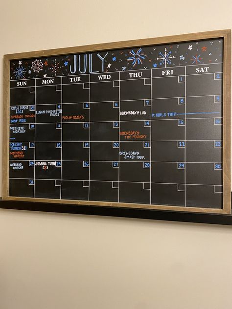 July Calendar 2024 Chalkboard, July Calendar Ideas Chalk, Cute Calendar Ideas White Board, Calender Ideas For Classroom, July Dry Erase Calendar Ideas, White Board Monthly Calendar Ideas, July Whiteboard Ideas, July Chalkboard Calendar Ideas, June Dry Erase Calendar Ideas