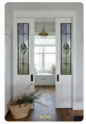 Narrow French Doors, French Pocket Doors, French Doors Bedroom, Home Decor Classic, Glass Pocket Doors, Stained Glass Door, Glass French Doors, Stone Walkway, Glass Doors Interior