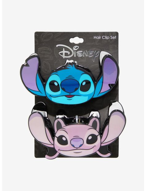 Disney Stitch & Angel Claw Hair Clip Set | Hot Topic Stitch Squishmallow, Space Couple, Lilo And Stitch Merchandise, Stitch Toy, Claw Hair Clip, Birthday Stuff, Blue Beetle, Stitch And Angel, Cute Stitch