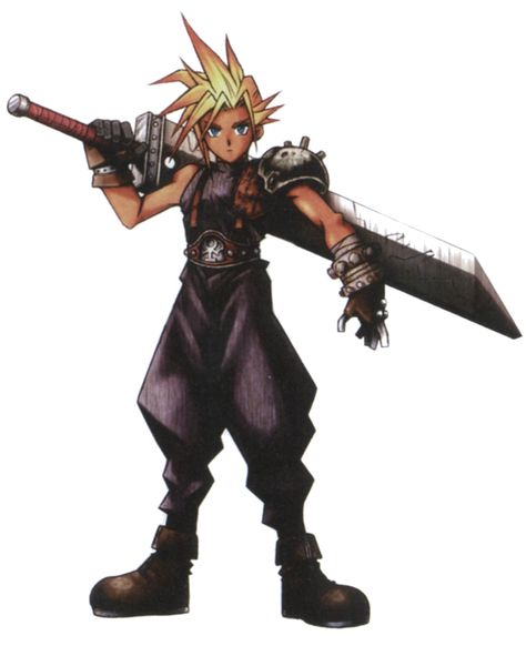 Cloud Strife concept art Cloud Strife Art, Tetsuya Nomura, Ryu Street Fighter, Final Fantasy Cloud, Cloud And Tifa, Character Design Cartoon, Final Fantasy Collection, Monkey Island, Final Fantasy Artwork