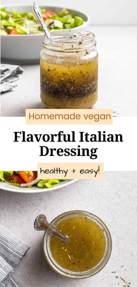 Incredibly quick and easy to make creamy vegan Italian dressing is zesty, flavorful and super rich ! Healthy, gluten-free and freezable too. Vegan Italian Dressing, Italian Cooking Class, Italian Dressing Recipes, Wfpb Diet, Plant Based Recipes Dinner, Plant Based Lunch, Vegan Cheese Recipes, Quick Vegan, Plant Based Dinner