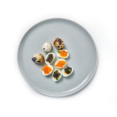 Quail Egg Appetizer, Egg Appetizer, White Sturgeon, Salmon Caviar, Salmon Pasta, Quail Eggs, Pastry Bag, Dijon Mustard, Small Bowls