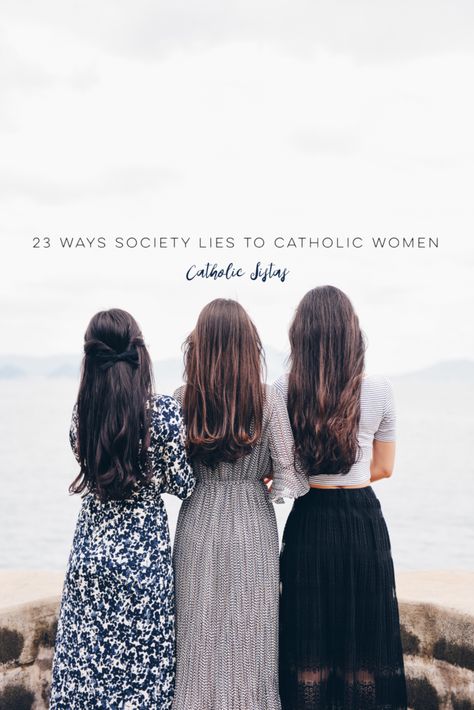 23 Ways Society Lies to Catholic Women - Catholic Sistas How To Be Rich, Catholic Women, Text Overlay, Christian Marriage, Post Workout, Elie Saab, The Ocean, Sequin Skirt, Hair Hair