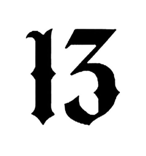 Old English 13 Tattoo, 1981 Tattoo Ideas, 13 Tattoo Number Fonts, 13 Number Tattoo, Number 13 Tattoos, Tattoo Number Fonts, Fonts Simple, Tattoo Number, 13 Tattoo