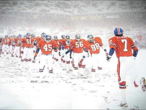 Snow Game with #7 Bronco Football, Broncos Wallpaper, Broncos Players, Denver Broncos Baby, Denver Broncos Logo, Go Broncos, Denver Broncos Football, Broncos Football, John Elway