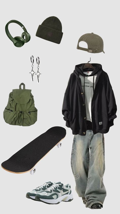 Outfit Inspo Green, Skater Fits, Skate Outfit, Skater Outfit, Skater Outfits, Mood Clothes, Skater Streetwear, Mens Casual Dress Outfits, Guys Clothing Styles