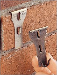 Brick clips. For hanging whatever you want on brick without drilling holes Brick Clips, Exterior Finishes, Primitive Christmas, Tag Design, Back To Nature, Outdoor Projects, My New Room, Home Hacks, Household Hacks