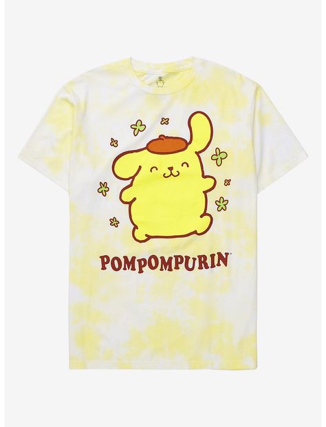 Pompompurin's taking a leisurely stroll on the front of this tie-dye tee–hoping to make his way into your wardrobe! 💖|Shop Sanrio Pompompurin Floral Tie-Dye T-Shirt Harley Quinn Mallet, Birds Of Prey Harley Quinn, Sanrio Clothes, Sanrio Pompompurin, Long Sleeve Smock Dress, Anime Tees, Jersey Jacket, Kawaii Plush, Faux Leather Bag