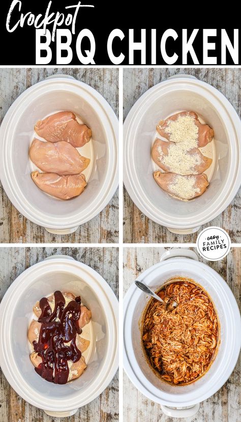 Bbq Chicken Crockpot Easy, Pulled Chicken Crock Pot Recipes, Crock Pot Bbq Chicken, Crockpot Bbq Chicken, Crock Pot Bbq, Shredded Chicken Crockpot, Chicken Breast Crockpot Recipes, Easy Bbq Chicken, Shredded Bbq Chicken