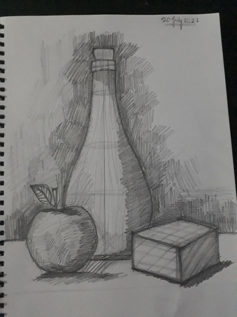 Three Objects Drawing, Pencil Shading Objects, Still Objects Sketch, Still Object Drawing, Easy Object Sketches, 3 Objects Drawing, Still Life Drawing Pencil Objects, Object Design Sketch, Easy Object Drawing