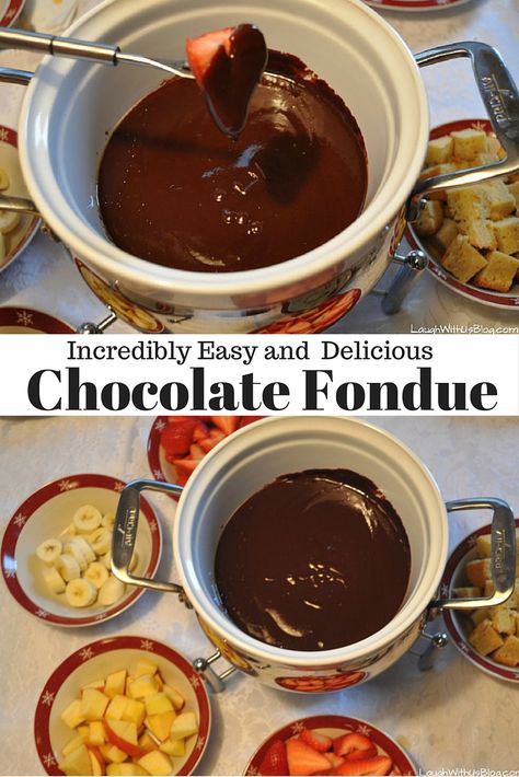 Milk Chocolate Fondue, Easy Chocolate Fondue, Easy Chocolate Fondue Recipe, Easy Fondue Recipes, Easy Fondue, Dessert Fondue, Fondue Dinner, Mousse Au Chocolat Torte, Chocolate Fondue Recipe