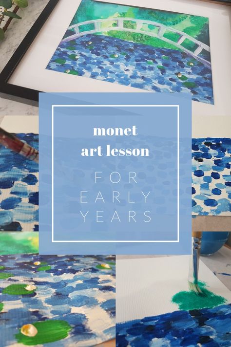 Monet Elementary Art Lessons, Monet Preschool Art, Art Teaching Ideas Lesson Plans, Monet Art Projects For Kids, Monet Art Projects, Impressionism Art Projects, Nursery 2023, Playing Preschool, Nanny Diaries