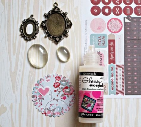 card embellishment ... use Glossy Accents to make "glass" dome overlay for small photos, monograms or piece of lovely printed paper ... Glossy Accents, Diy Gem, Diy Embellishments, Liquid Pearls, Paper Artsy, Card Embellishments, Creative Scrapbook, Upcycling Ideas, Craft Products