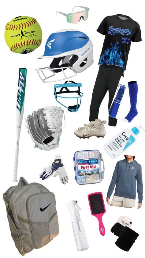 Softball Bag Essentials, Softball Bag, Softball Bags, Softball Season, Softball Pictures, Skin Lotion, Bag Essentials, First Aid Kit, Essential Bag