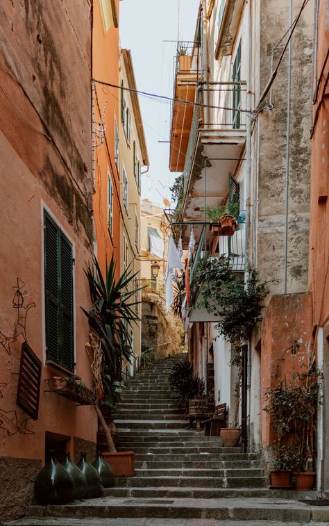 Steep steps in Monterosso old town Ligurian Coast, Cinque Terre Italy, Italy Summer, Free Beach, Italian Summer, New Town, Beach Day, Old Town, Travel Dreams