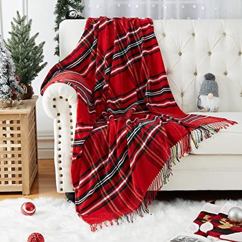 Red Throw Blanket, Christmas Throw Blanket, Plaid Throw Blanket, Chenille Throw, Blanket For Couch, Cozy Throw Blanket, Plaid Throw, Knit Throw Blanket, Plaid Blanket