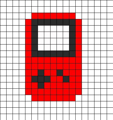 Game Boy Red Perler Bead Pattern | Bead Sprites | Misc Fuse Bead Patterns Gameboy Perler Bead Pattern, Perler Bead Gameboy, Gameboy Perler Beads, Game Perler Bead Patterns, Red Perler Bead Patterns, Video Game Perler Bead Patterns, Video Game Perler Beads, Gameboy Pixel Art, Pixel Art Video Games