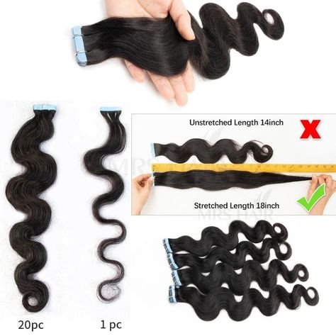 MRS HAIR Body Wave Tape In Human Hair Extensions Tape Hair Extensions Skin Weft Extensions Remy Tape Hair Extensions, Weft Extensions, Weft Hair Extensions, Hair Body Wave, Tape In Extensions, Tape In Hair Extensions, Hair Weft, Body Wave, Human Hair Extensions