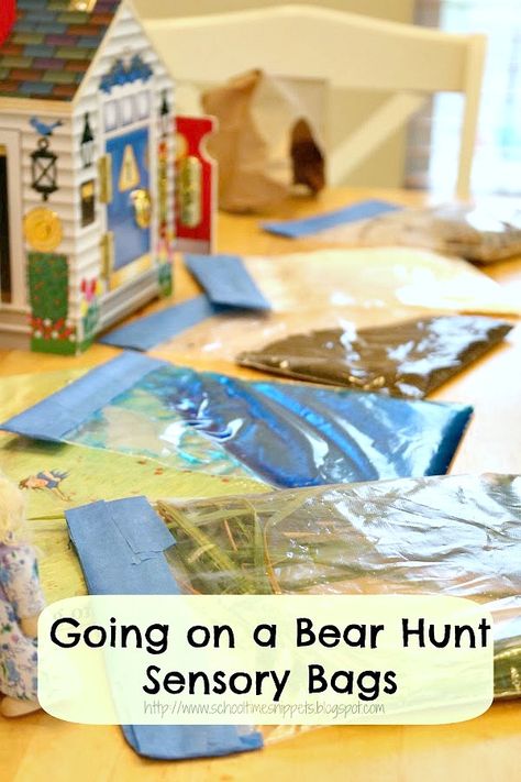 Activity Sensory, Going On A Bear Hunt, Story Sack, Bear Hunt, Sensory Bags, Sensory Activities Toddlers, Nursery Activities, Sensory Activity, Story Activities