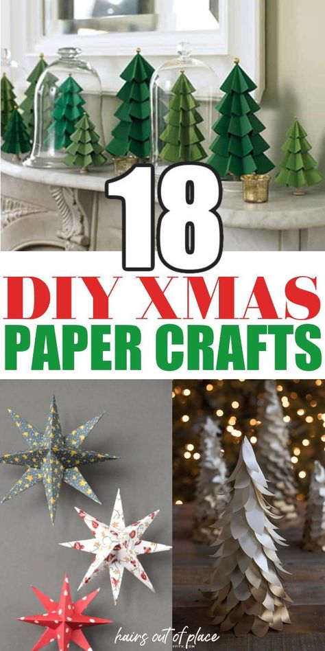 Paper Christmas Lights Diy, Christmas Ornament Paper Craft, Christmas Decor Paper Ideas, Paper Christmas Decorations Diy Simple, Diy Paper Baubles Christmas, Craft Christmas Tree Decorations, Christmas Crafts With Scrapbook Paper, Christmas Card Stock Crafts, Easy Christmas Crafts Paper