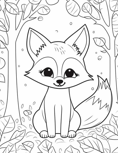 7 Gorgeous and Free Fox Coloring Pages for All Ages Fox Activities For Kids, Fox Coloring Pages Free Printable, Cute Fox Coloring Pages, Fox Activities, Disguise Turkey, Fox Coloring Pages, Fox Craft, Beautiful Coloring Pages, Forest Coloring Pages