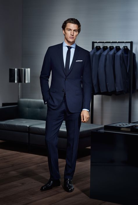 Suits For Lawyers Men, Suits Men Finance, Boss Suits For Men, Men’s Navy Suit, Dark Blue Suit Men Wedding, Hugo Boss Suit Men, Suit Men Outfit, Italian Suits For Men, Blue Suits For Men